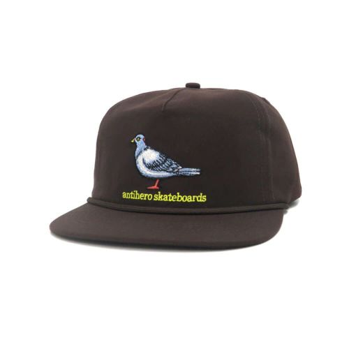 ANTIHERO CAP アンチヒーロー キャップ LIL PIGEON SNAPBACK DARK BROWN/YELLOW スケートボード スケボー 