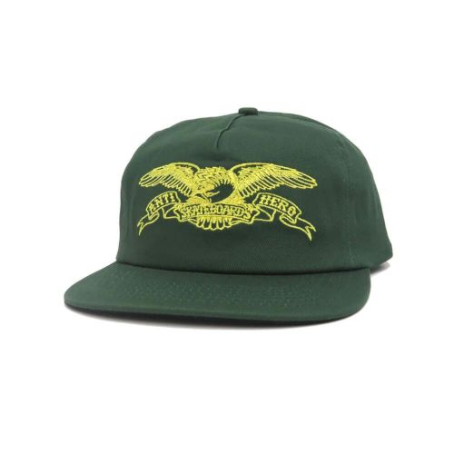 ANTIHERO CAP アンチヒーロー キャップ BASIC EAGLE SNAPBACK DARK GREEN/YELLOW スケートボード スケボー 