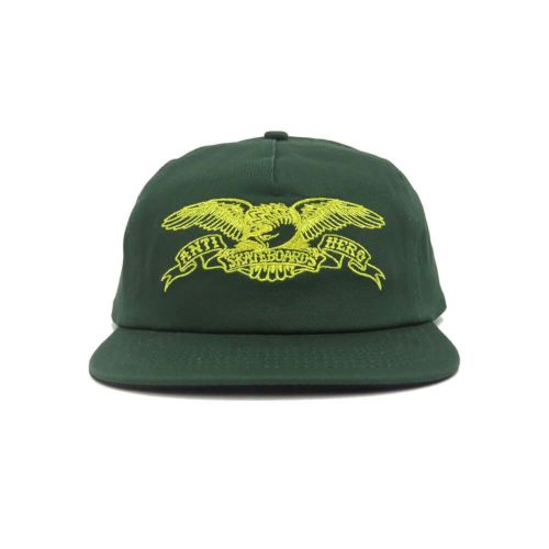 ANTIHERO CAP アンチヒーロー キャップ BASIC EAGLE SNAPBACK DARK GREEN/YELLOW スケートボード スケボー 1