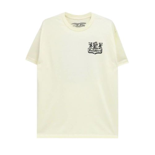 ANTIHERO T-SHIRT アンチヒーロー Tシャツ COAT OF ARMS CREAM スケートボード スケボー 1