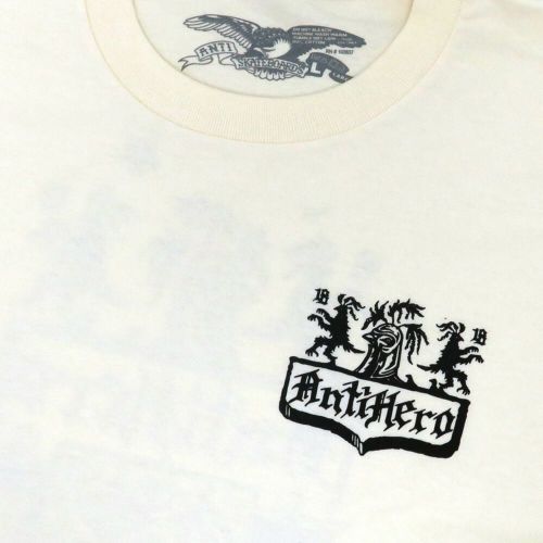 ANTIHERO T-SHIRT アンチヒーロー Tシャツ COAT OF ARMS CREAM スケートボード スケボー 2