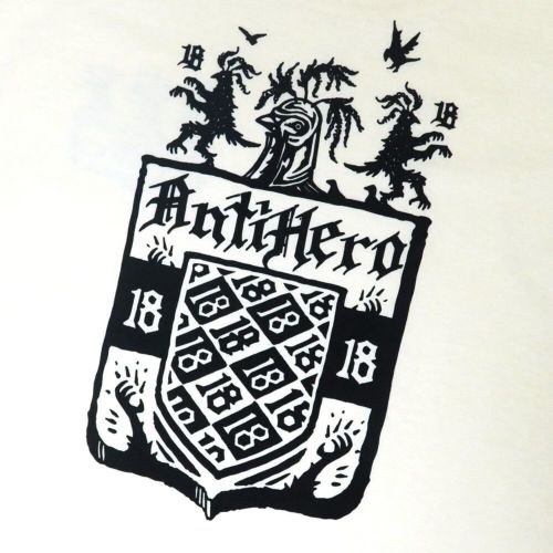 ANTIHERO T-SHIRT アンチヒーロー Tシャツ COAT OF ARMS CREAM スケートボード スケボー 3