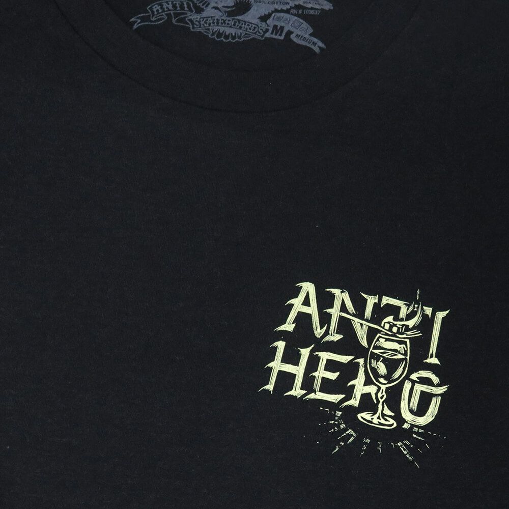 ANTIHERO T-SHIRT アンチヒーロー Tシャツ ABSENTES BLACK スケートボード スケボー 2