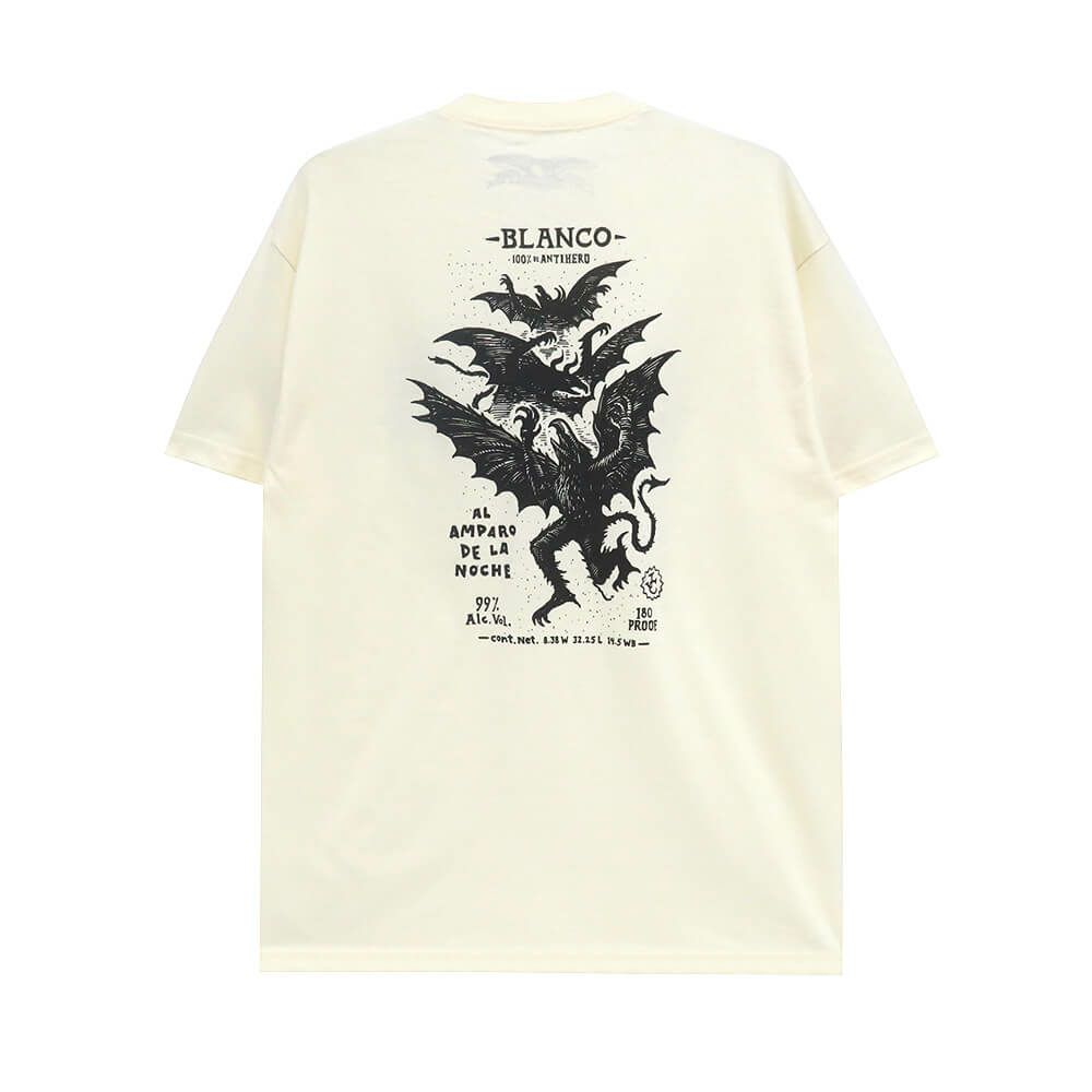 ANTIHERO T-SHIRT アンチヒーロー Tシャツ CARNALES BLANCO CREAM スケートボード スケボー 