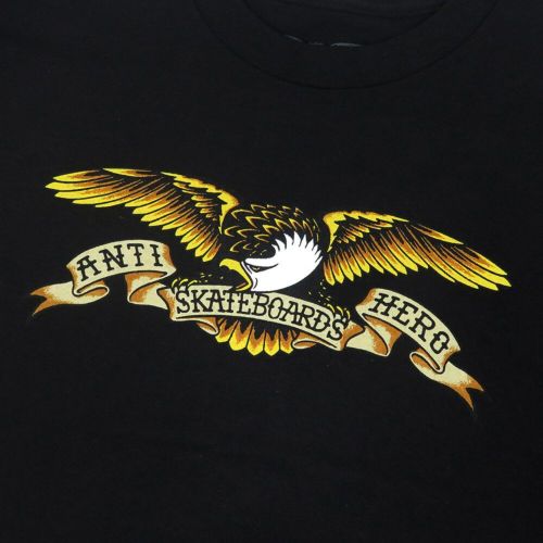 ANTIHERO T-SHIRT アンチヒーロー Tシャツ EAGLE BLACK/BLACK スケートボード スケボー 1