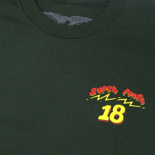 ANTIHERO LONG SLEEVE アンチヒーロー ロングスリーブTシャツ SUPER POWER 18 FOREST GREEN スケートボード スケボー 1