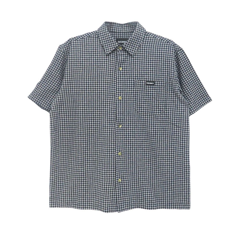 THEORIES SHORT SLEEVE SHIRTS セオリーズ 半袖シャツ AVIGNON FLANNEL BUTTON UP SEA スケートボード スケボー 