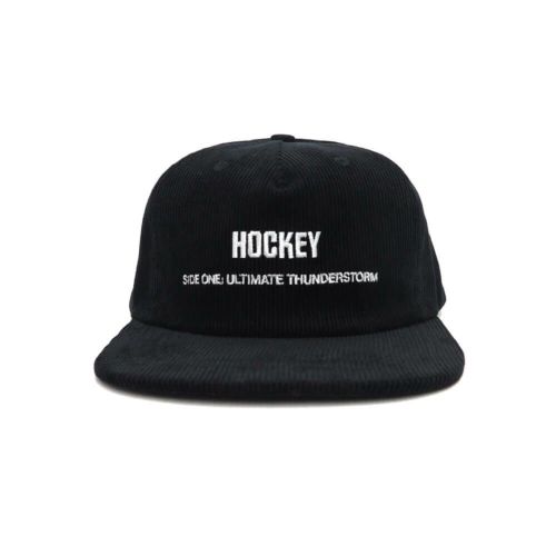 HOCKEY CAP ホッケー キャップ SIDE ONE CORDUROY SNAPBACK BLACK スケートボード スケボー 1