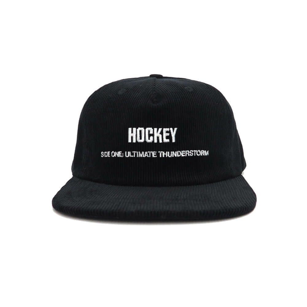 HOCKEY CAP ホッケー キャップ SIDE ONE CORDUROY SNAPBACK BLACK スケートボード スケボー 1