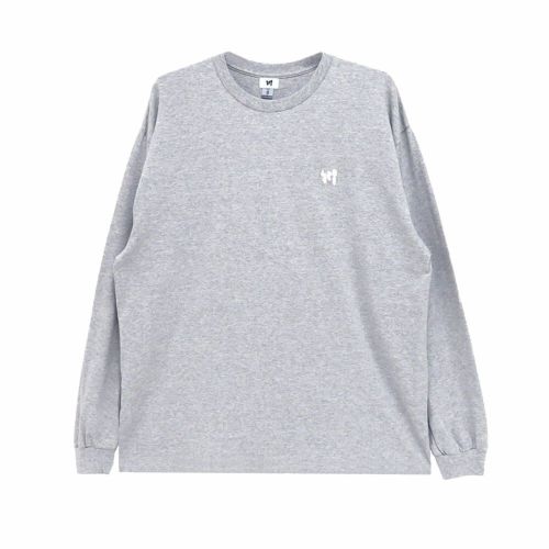 KAWA LONG SLEEVE 川 ロングスリーブTシャツ 川 LOGO 1 POINT GREY/WHITE スケートボード スケボー 