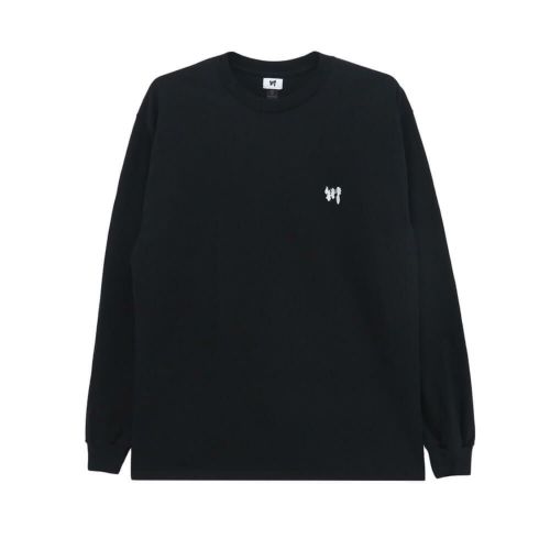 KAWA LONG SLEEVE 川 ロングスリーブTシャツ 川 LOGO 1 POINT BLACK/WHITE スケートボード スケボー 
