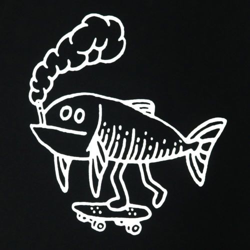 CHAOS FISHING CLUB LONG SLEEVE カオスフィッシングクラブ ロングスリーブTシャツ OSAKANA KUN BLACK スケートボード スケボー 1