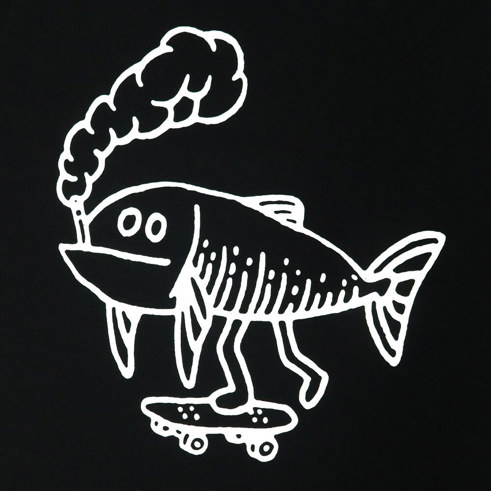CHAOS FISHING CLUB LONG SLEEVE カオスフィッシングクラブ ロングスリーブTシャツ OSAKANA KUN BLACK スケートボード スケボー 1