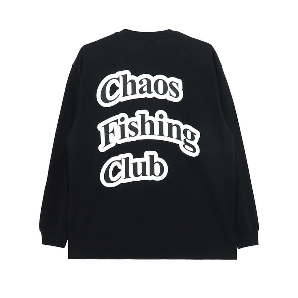 CHAOS FISHING CLUB LONG SLEEVE カオスフィッシングクラブ ロングスリーブTシャツ ARCH LOGO BLACK スケートボード スケボー 