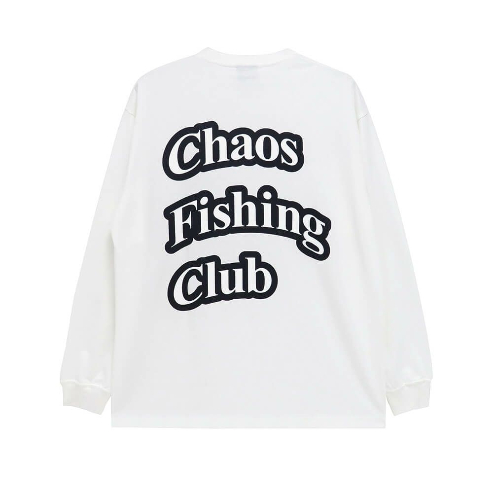 CHAOS FISHING CLUB LONG SLEEVE カオスフィッシングクラブ ロングスリーブTシャツ ARCH LOGO WHITE スケートボード スケボー 