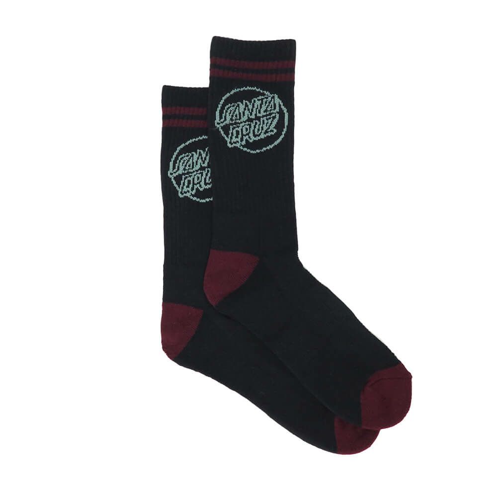 SANTA CRUZ SOCKS サンタクルーズ ソックス 靴下 KICK 2 PACK BLACK/WHITE スケートボード スケボー 3