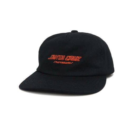 SANTA CRUZ CAP サンタクルーズ キャップ STRIP OUTLINE 5 PANEL SNAPBACK BLACK スケートボード スケボー 