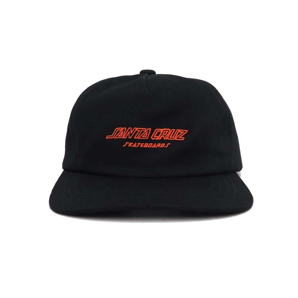 SANTA CRUZ CAP サンタクルーズ キャップ STRIP OUTLINE 5 PANEL SNAPBACK BLACK スケートボード スケボー 1