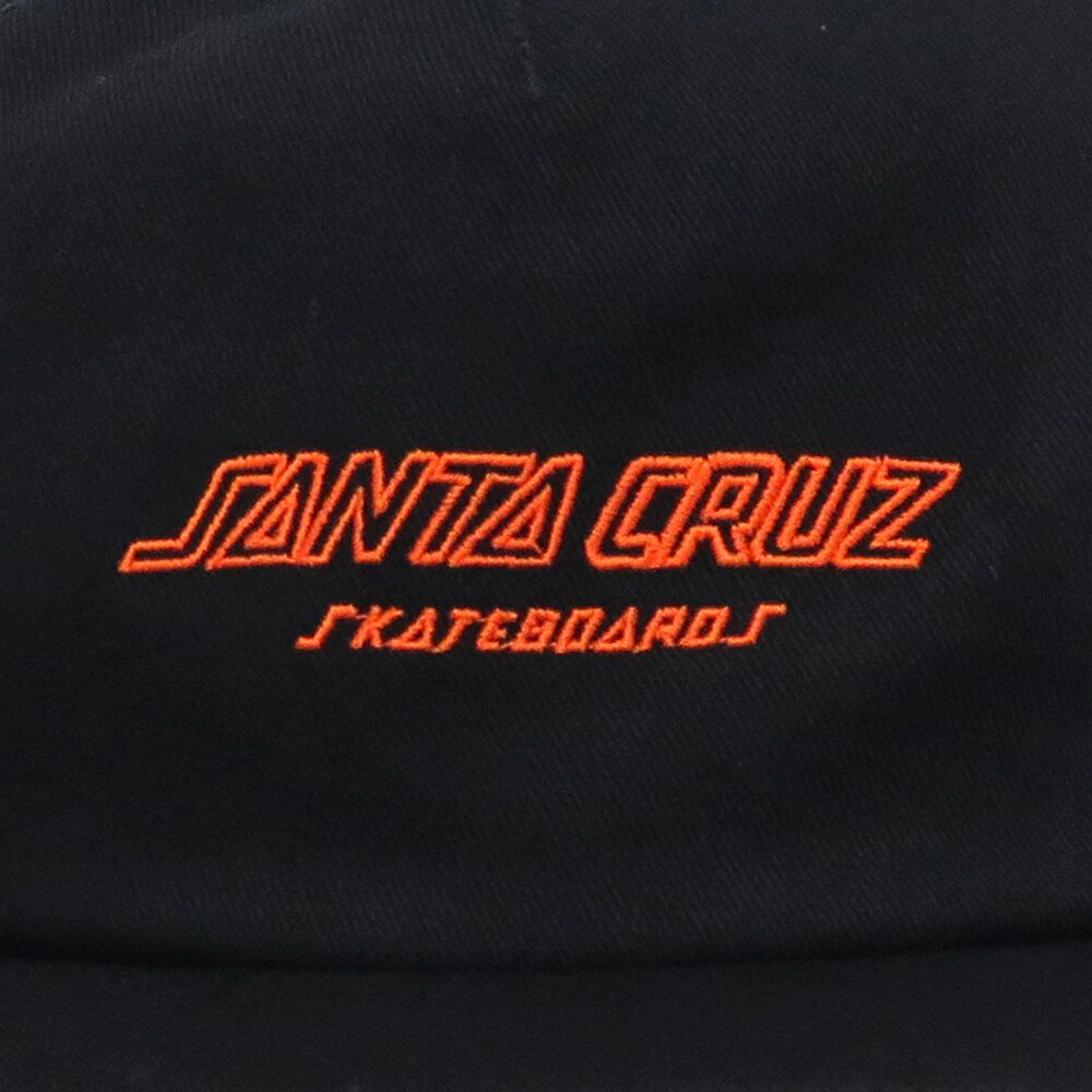 SANTA CRUZ CAP サンタクルーズ キャップ STRIP OUTLINE 5 PANEL SNAPBACK BLACK スケートボード スケボー 4