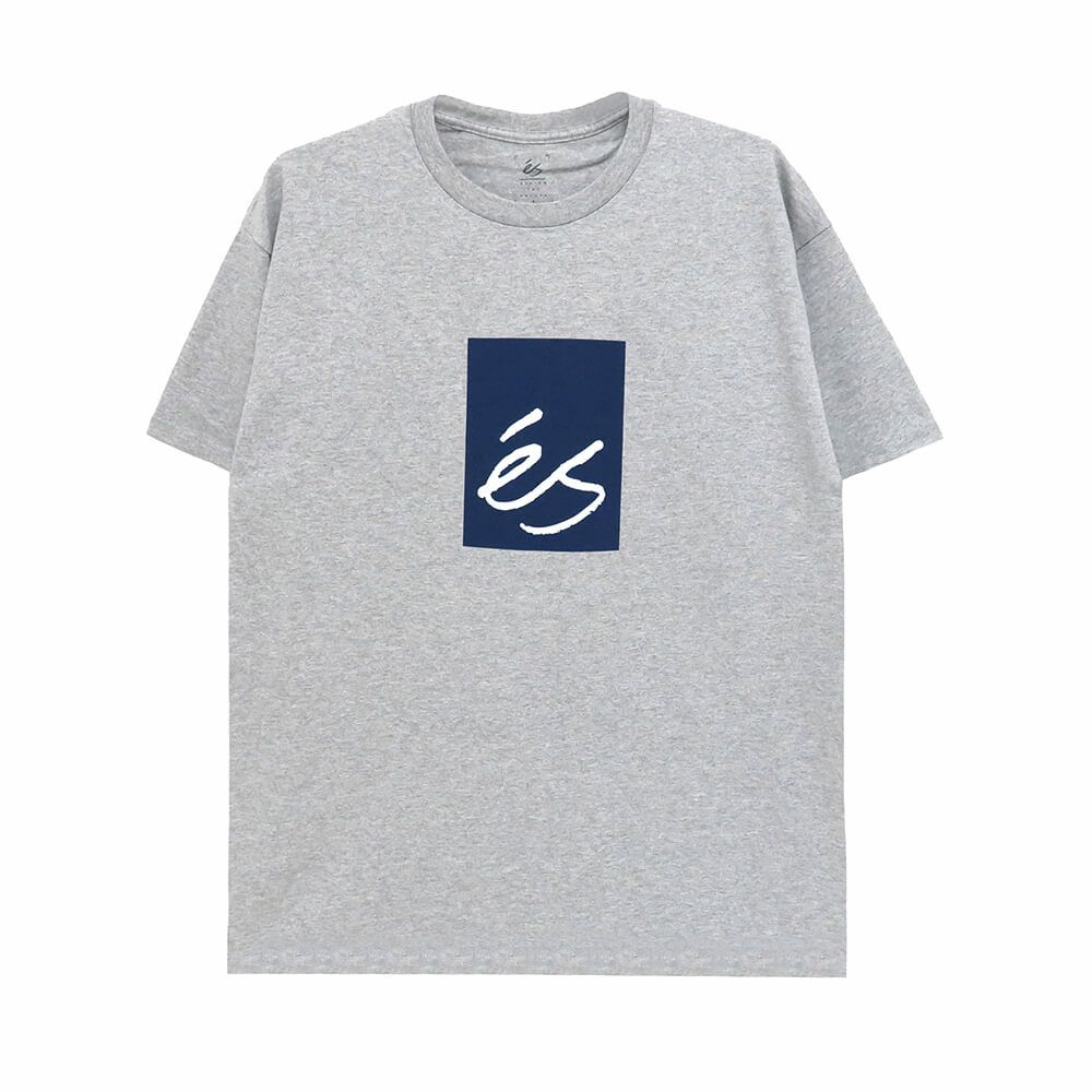 ES T-SHIRT エス Tシャツ MAIN BLOCK GREY/NAVY スケートボード スケボー 