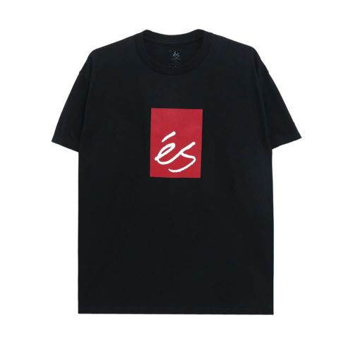 ES T-SHIRT エス Tシャツ MAIN BLOCK BLACK スケートボード スケボー 