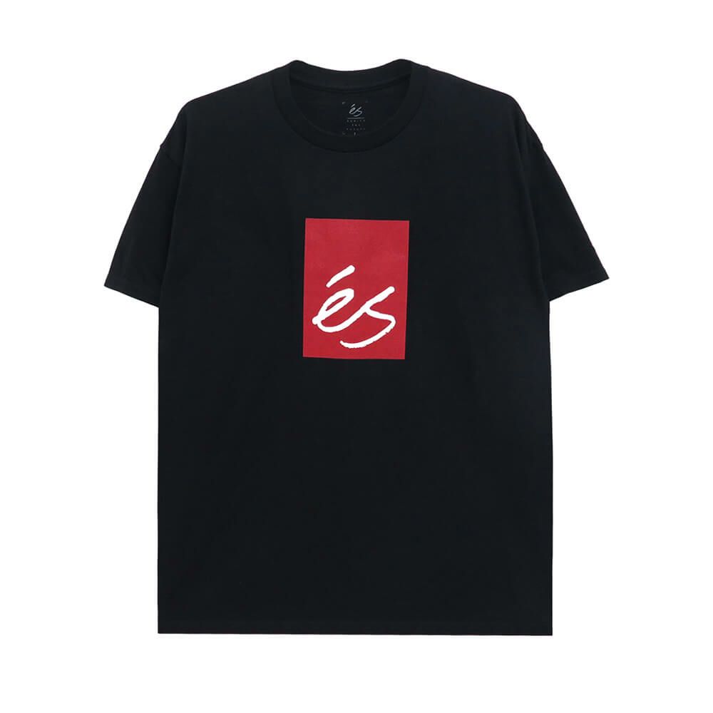 ES T-SHIRT エス Tシャツ MAIN BLOCK BLACK スケートボード スケボー 