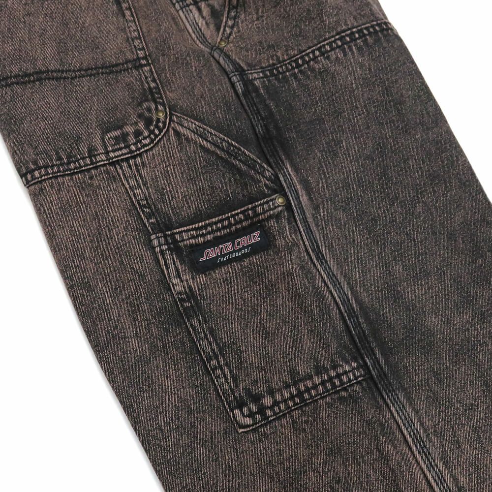 SANTA CRUZ JEANS サンタクルーズ パンツ ジーンズ DOUBLE KNEE CARPENTER DENIM BROWN WASH スケートボード スケボー 5