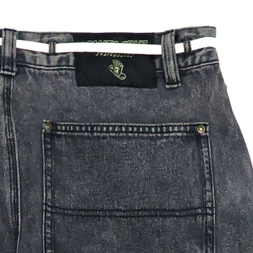 SANTA CRUZ JEANS サンタクルーズ パンツ ジーンズ DOUBLE KNEE CARPENTER DENIM BLACK WASH スケートボード スケボー 4