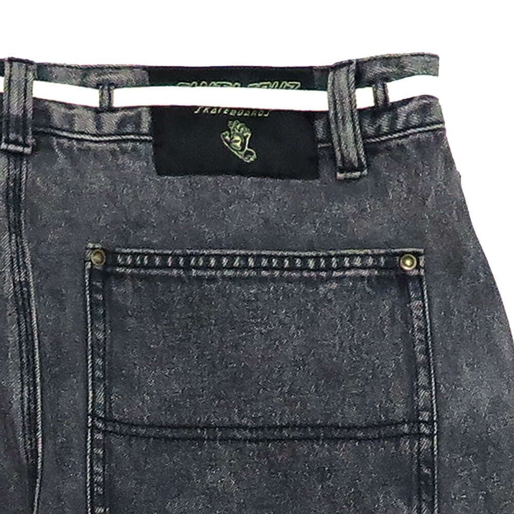 SANTA CRUZ JEANS サンタクルーズ パンツ ジーンズ DOUBLE KNEE CARPENTER DENIM BLACK WASH スケートボード スケボー 4
