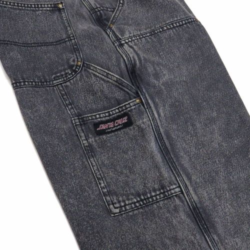 SANTA CRUZ JEANS サンタクルーズ パンツ ジーンズ DOUBLE KNEE CARPENTER DENIM BLACK WASH スケートボード スケボー 5