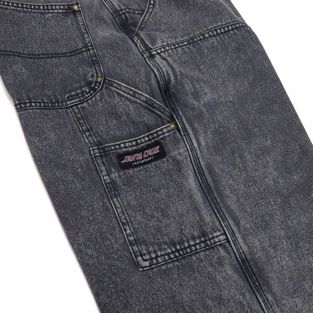 SANTA CRUZ JEANS サンタクルーズ パンツ ジーンズ DOUBLE KNEE CARPENTER DENIM BLACK WASH スケートボード スケボー 5