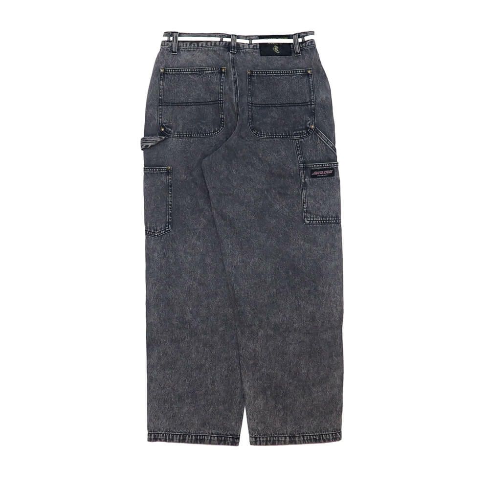 SANTA CRUZ JEANS サンタクルーズ パンツ ジーンズ DOUBLE KNEE CARPENTER DENIM BLACK WASH スケートボード スケボー 8