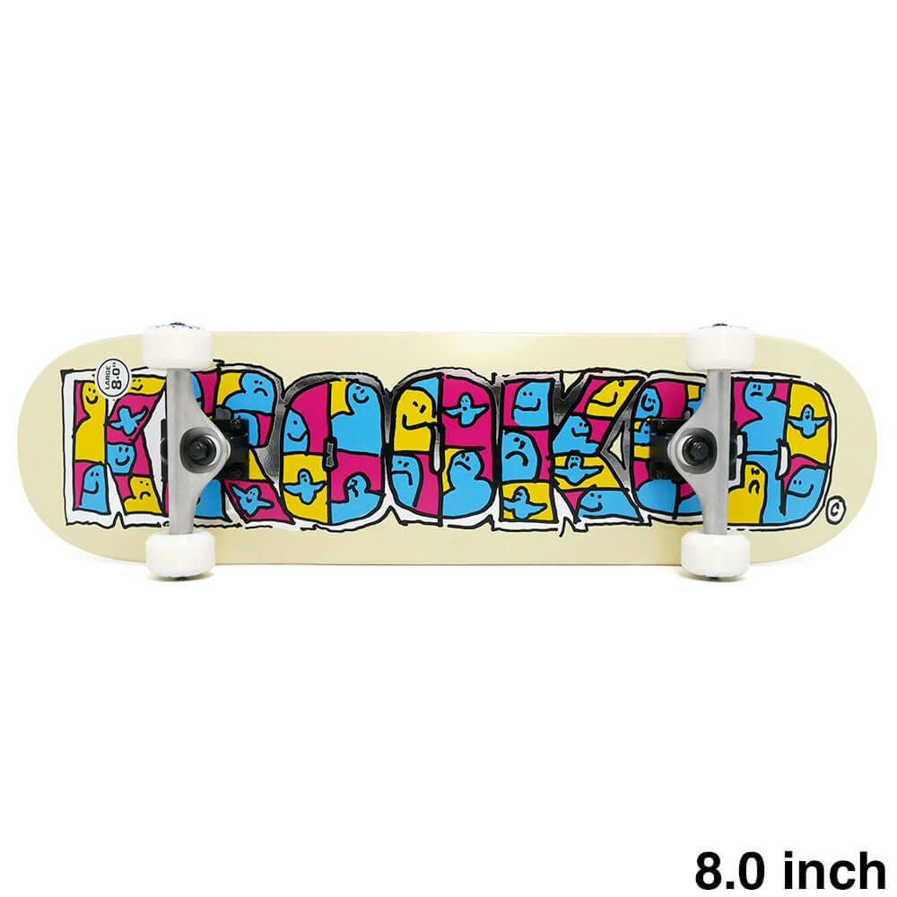 防水ケース付き KROOKED クルキッド コンプリートセット スケートボード完成品 GATHERING YELLOW 8.0 スケートボード スケボー 1
