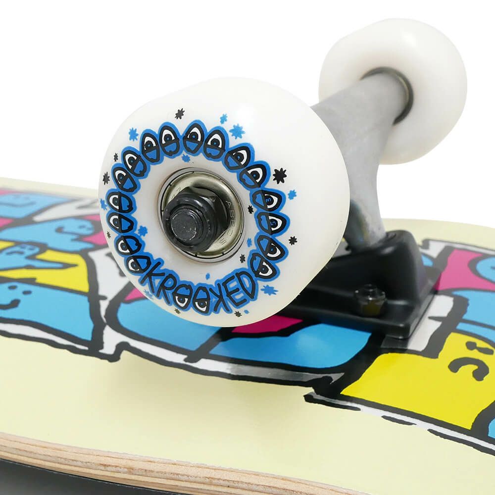 防水ケース付き KROOKED クルキッド コンプリートセット スケートボード完成品 GATHERING YELLOW 8.0 スケートボード スケボー 2