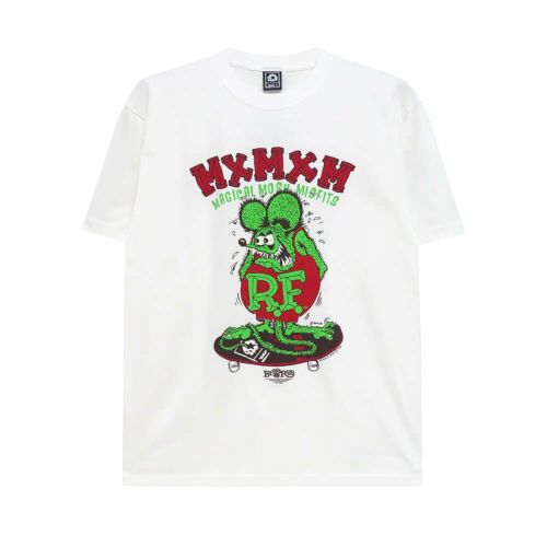 MAGICAL MOSH MISFITS T-SHIRT マジカルモッシュミスフィッツ Tシャツ RATFINK x MXMXM MAGICAL MOSH RATFINK WHITE スケートボード スケボー 