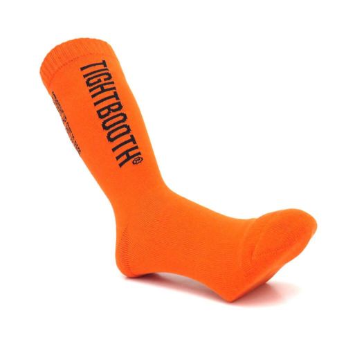  TIGHTBOOTH（TBPR）SOCKS タイトブース ソックス 靴下 LABEL LOGO SOCKS ORANGE スケートボード スケボー 