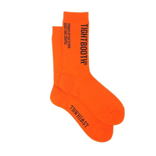  TIGHTBOOTH（TBPR）SOCKS タイトブース ソックス 靴下 LABEL LOGO SOCKS ORANGE スケートボード スケボー 3