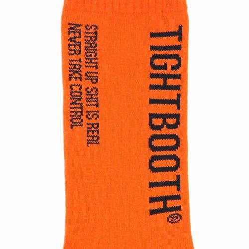  TIGHTBOOTH（TBPR）SOCKS タイトブース ソックス 靴下 LABEL LOGO SOCKS ORANGE スケートボード スケボー 4