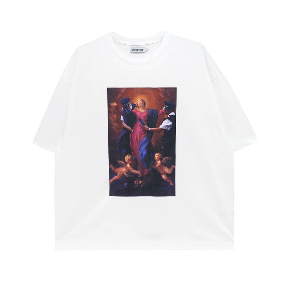 TIGHTBOOTH（TBPR）T-SHIRT タイトブース Tシャツ POLICE CHECKUP WHITE スケートボード スケボー 