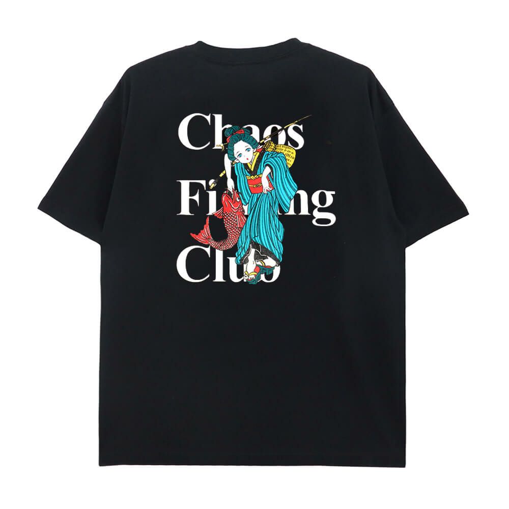 CHAOS FISHING CLUB T-SHIRT カオスフィッシングクラブ Tシャツ THE ORIGINAL FISHING GIRL BLACK スケートボード スケボー 