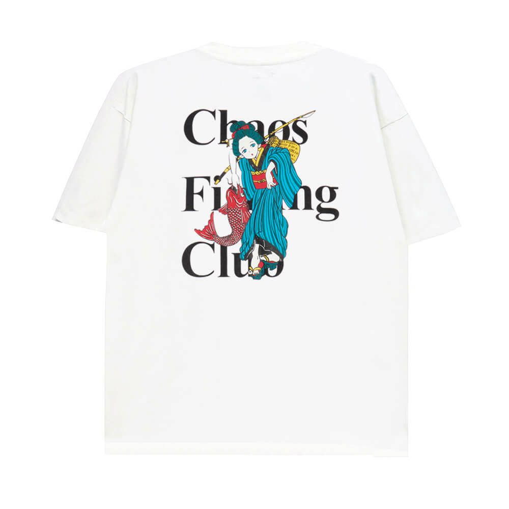 CHAOS FISHING CLUB T-SHIRT カオスフィッシングクラブ Tシャツ THE ORIGINAL FISHING GIRL WHITE スケートボード スケボー 
