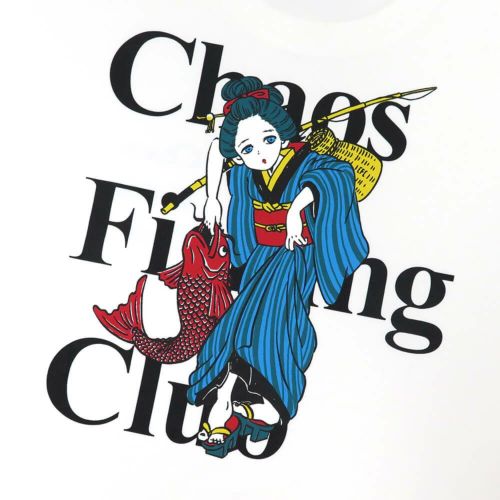 CHAOS FISHING CLUB T-SHIRT カオスフィッシングクラブ Tシャツ THE ORIGINAL FISHING GIRL WHITE スケートボード スケボー 3