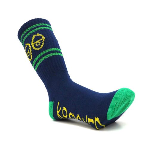KROOKED SOCKS クルキッド ソックス 靴下 EYES NAVY/GREEN/YELLOW スケートボード スケボー 