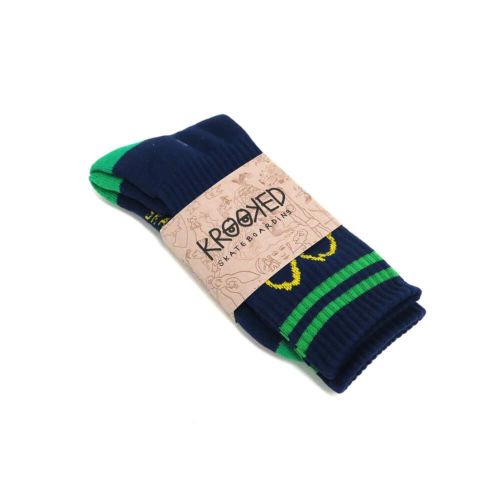 KROOKED SOCKS クルキッド ソックス 靴下 EYES NAVY/GREEN/YELLOW スケートボード スケボー 5