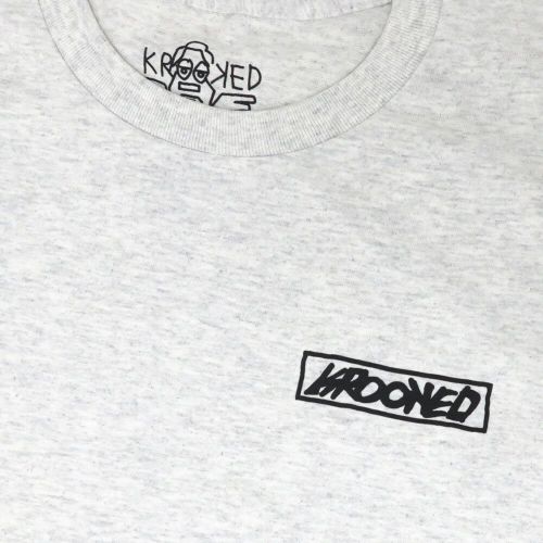 KROOKED T-SHIRT クルキッド Tシャツ MOONSMILE RAW ASH/BLACK スケートボード スケボー 2
