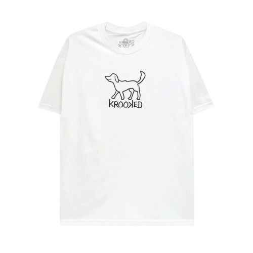 KROOKED T-SHIRT クルキッド Tシャツ EL PERRO WHITE/BLACK スケートボード スケボー 