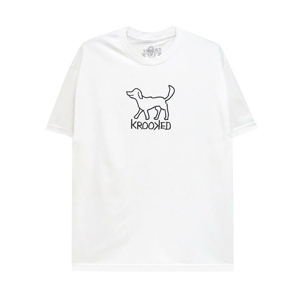 KROOKED T-SHIRT クルキッド Tシャツ EL PERRO WHITE/BLACK スケートボード スケボー 