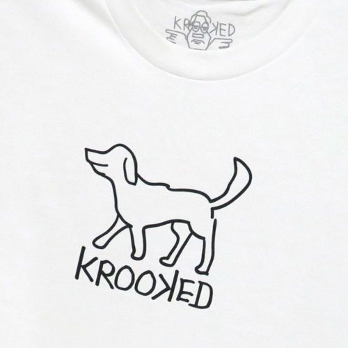 KROOKED T-SHIRT クルキッド Tシャツ EL PERRO WHITE/BLACK スケートボード スケボー 1