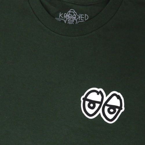 KROOKED LONG SLEEVE クルキッド ロングスリーブTシャツ STRAIT EYES FOREST GREEN/WHITE スケートボード スケボー 2