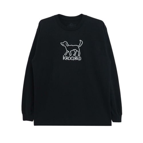 KROOKED LONG SLEEVE クルキッド ロングスリーブTシャツ EL PERRO BLACK/WHITE スケートボード スケボー 